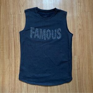 studded 'famous' tank top